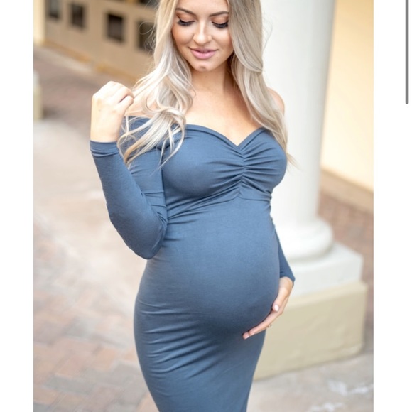 Sexy Mama Maternity Dresses Sexy Mama Maternity Off Shoulder Ruched Dress With Long Sleeves